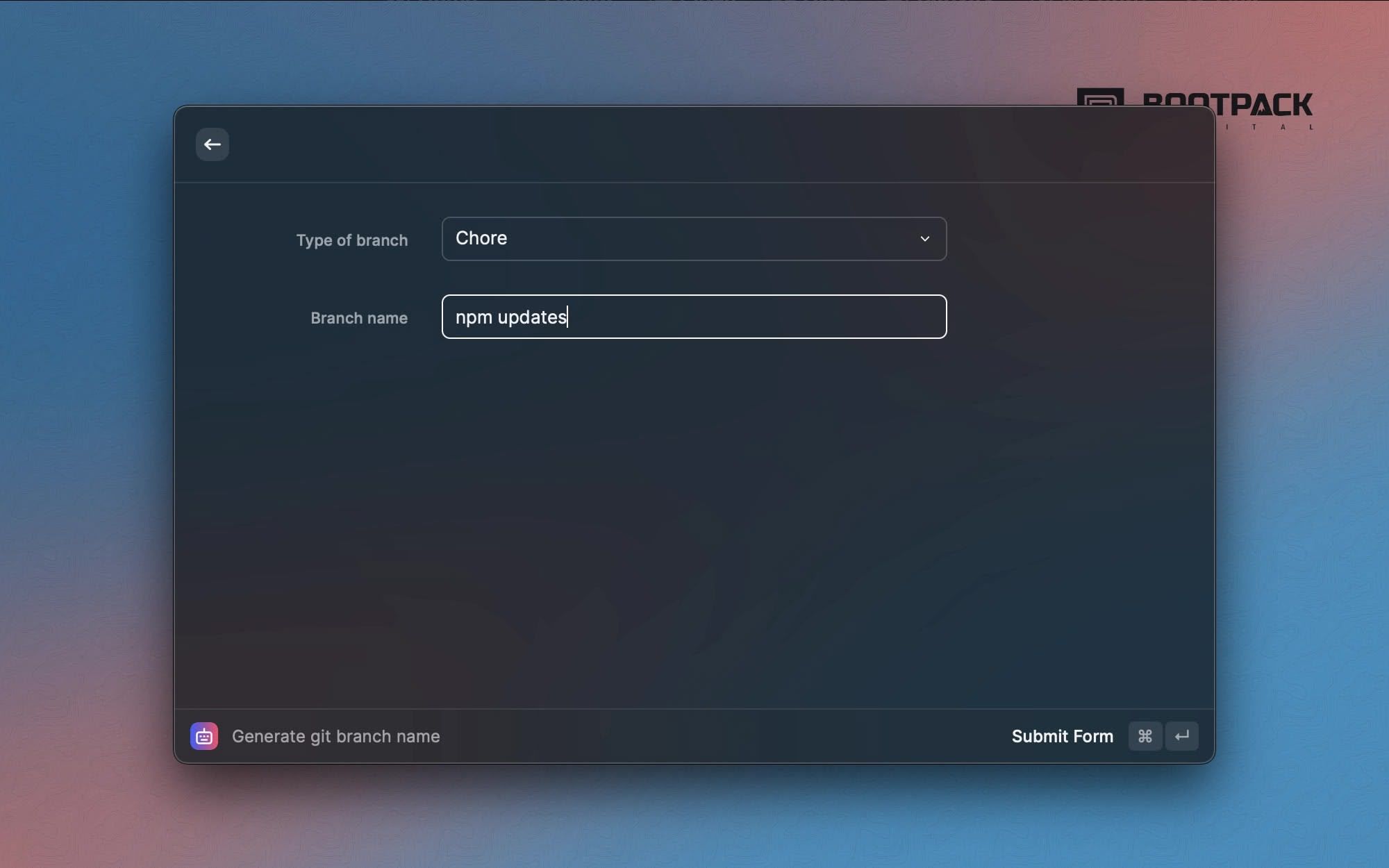 Add your branch name