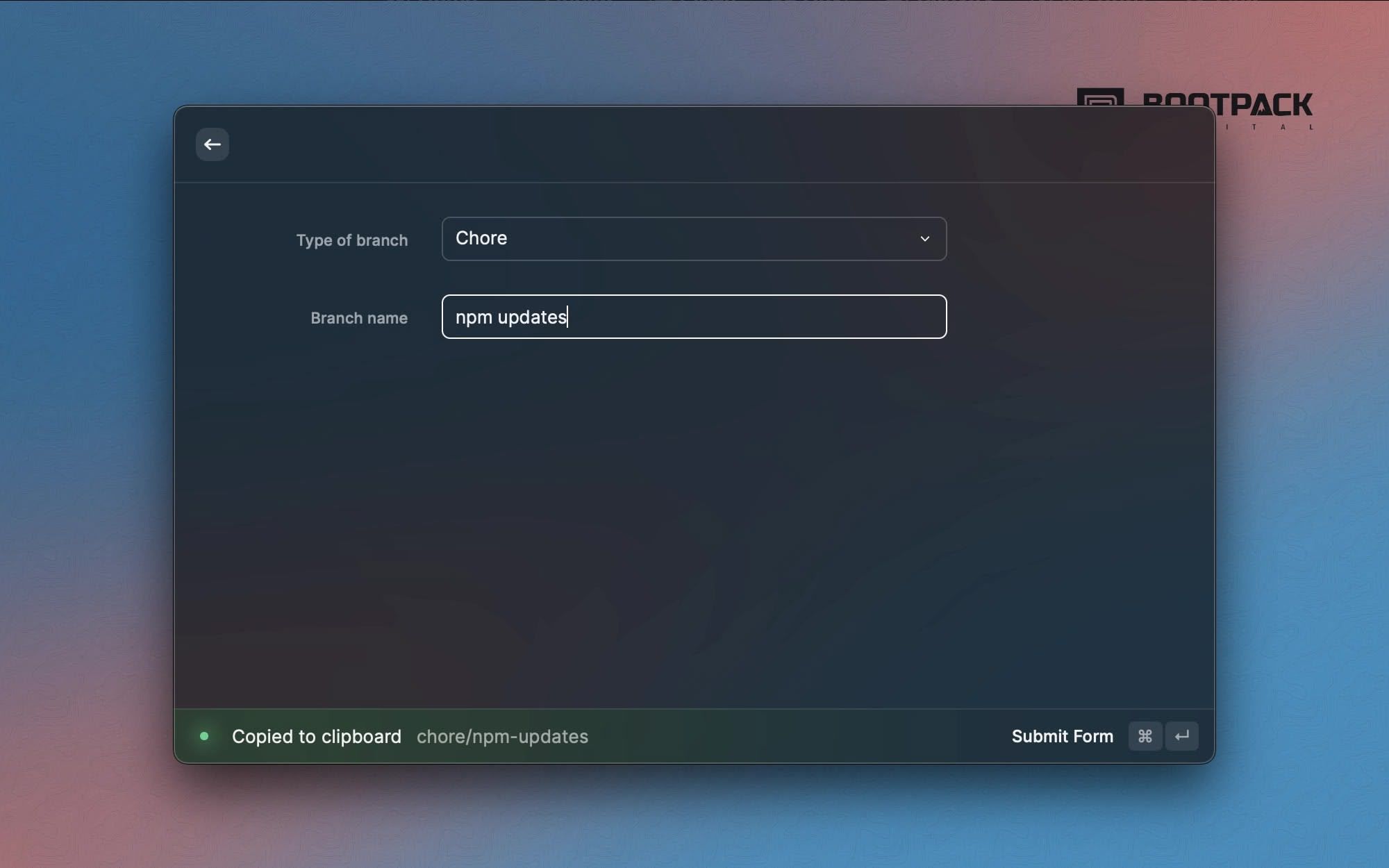 Results get copied to your clipboard